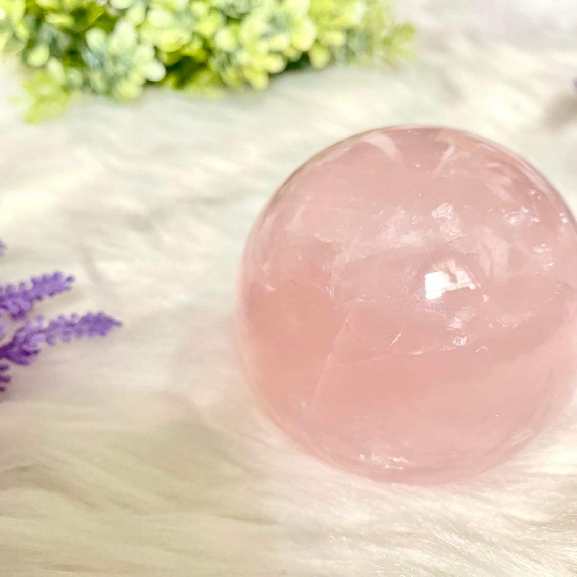 Big Polished Rose Quartz Sphere Crystal
