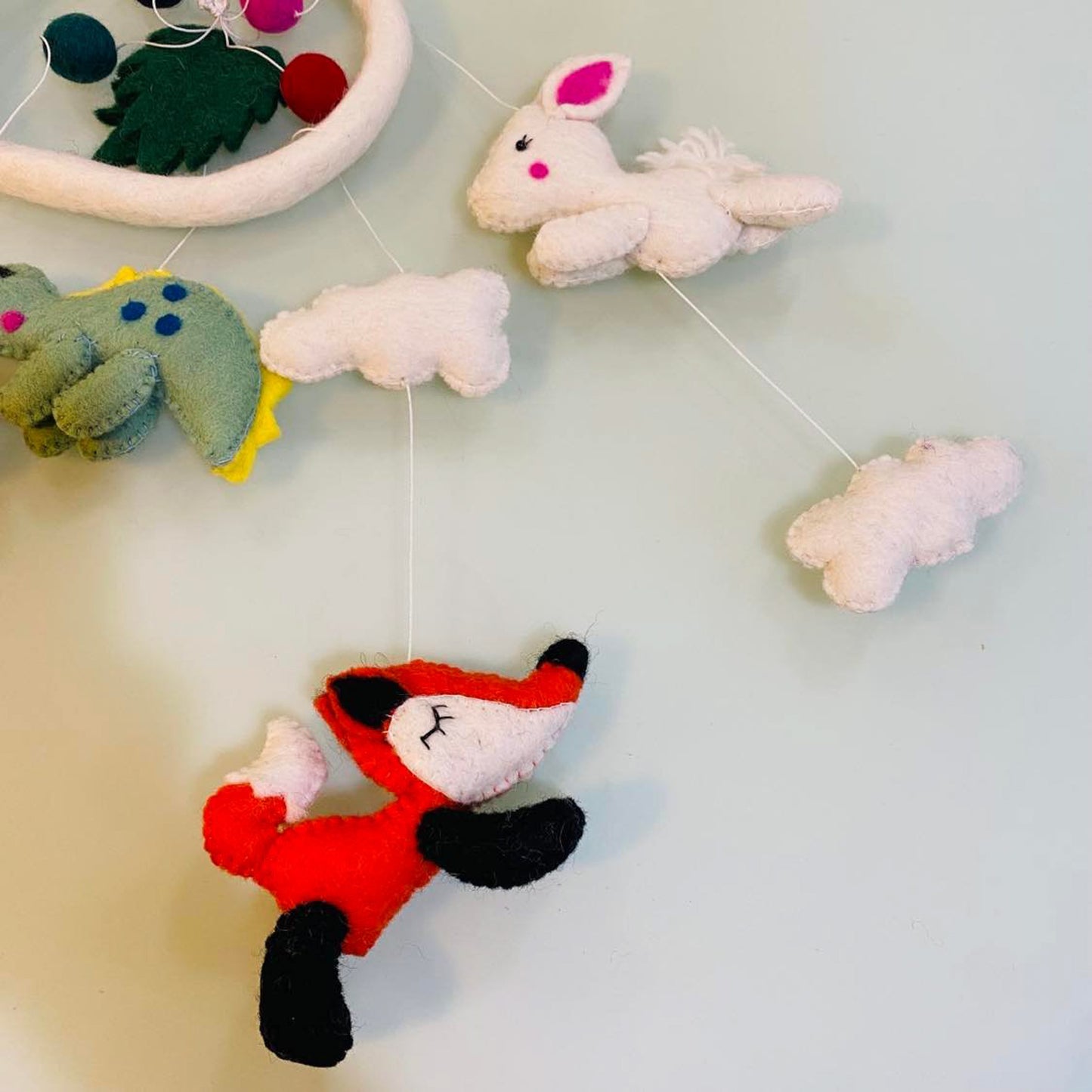 Handmade Bunny Felt Mobile Nursery Decor