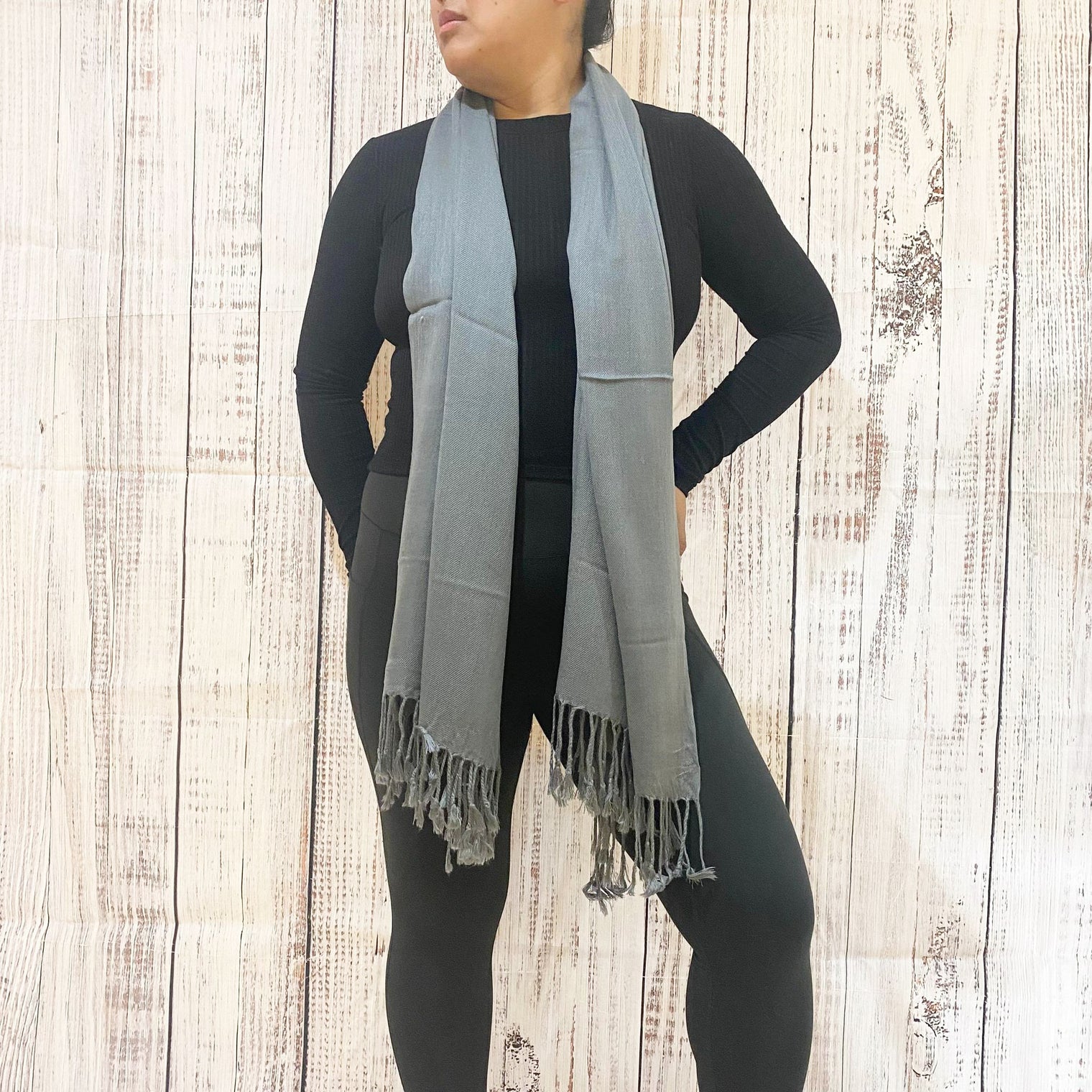 Solid Pashmina Long Scarf/Shawl