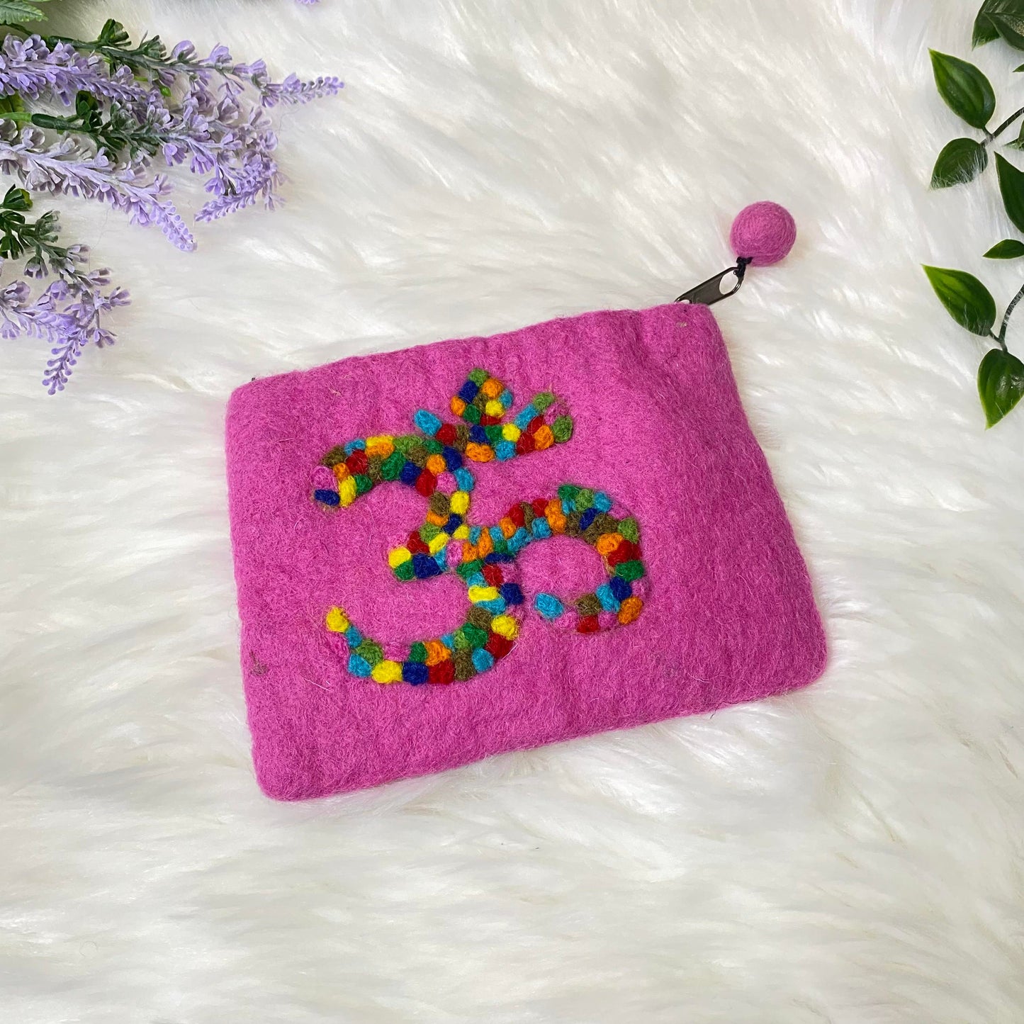 Om Symbol Felted Pouch