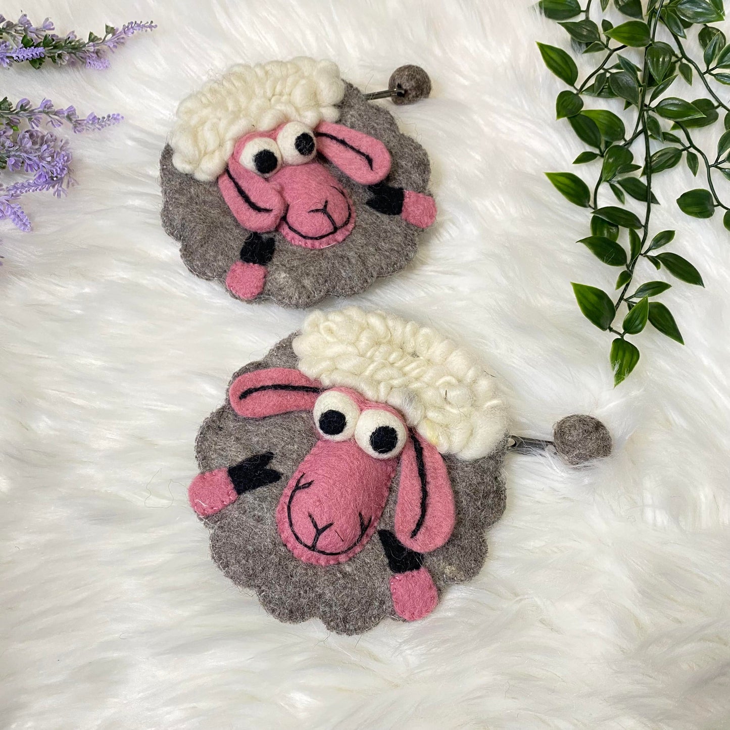 Sheep Designed Felt Purse