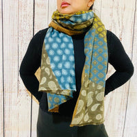 Hand Knit Paisley Print Winter Oversized  Scarfs