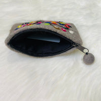 Handmade Tree Embroidered Felted Clutch