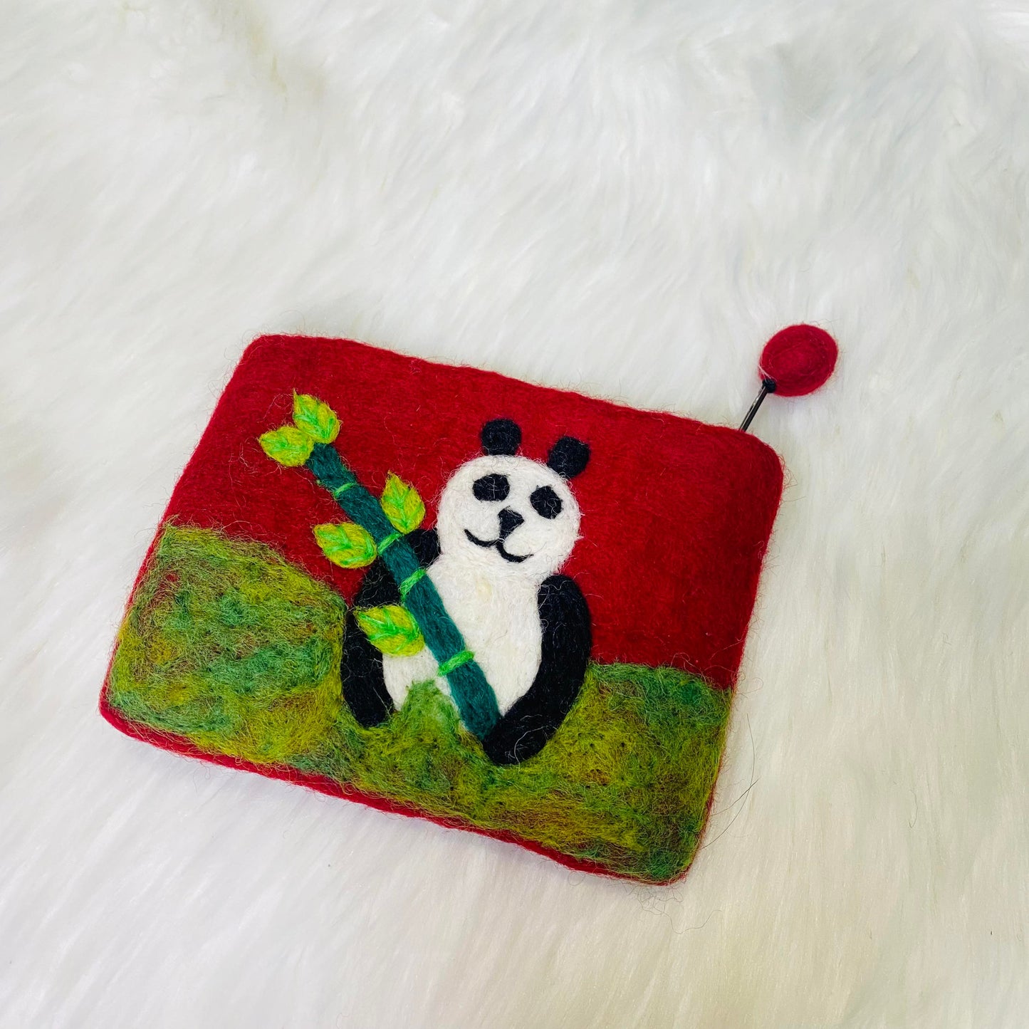 Handmade Embroidered Panda Theme Purse