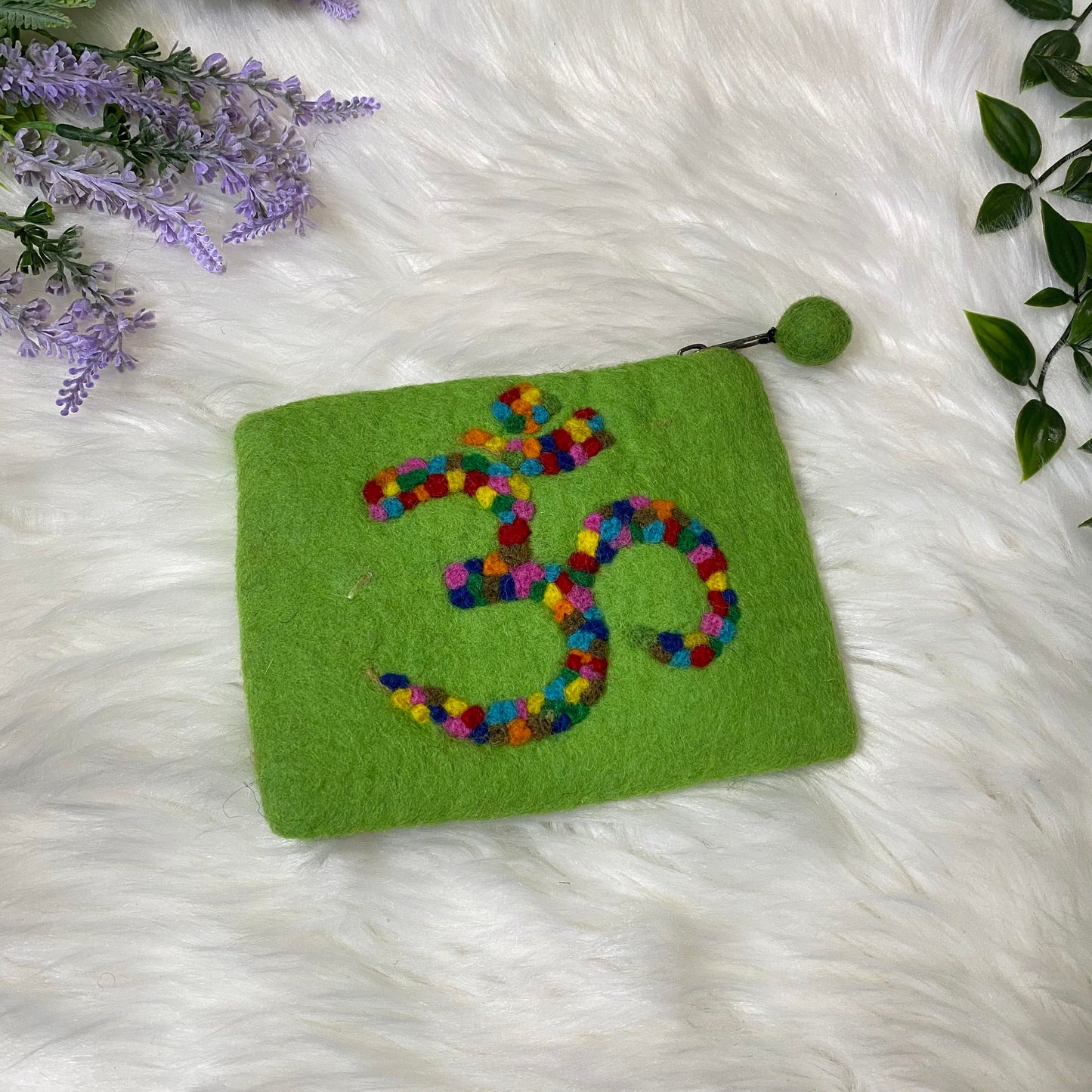 Om Symbol Felted Pouch