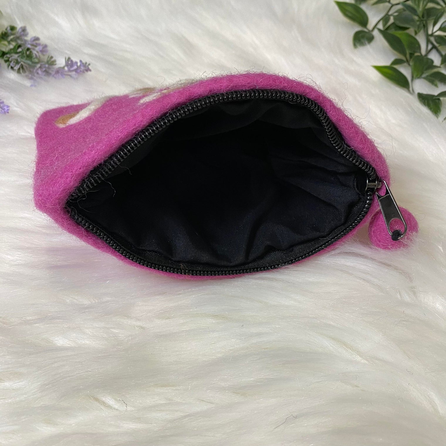 Small Felted Purse with Kitty Designed