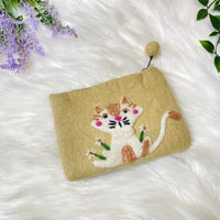Small Felted Purse with Kitty Designed