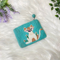 Small Felted Purse with Kitty Designed