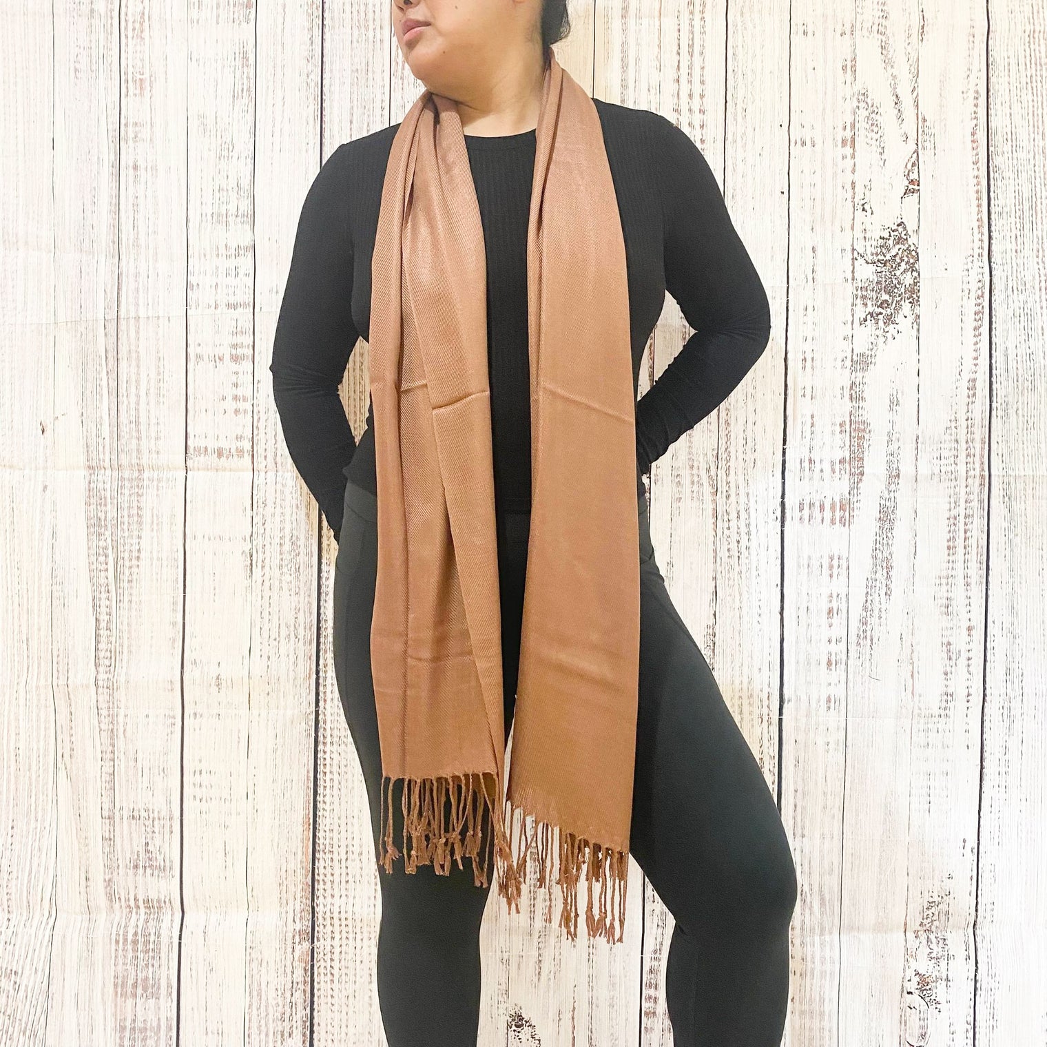 Solid Pashmina Long Scarf/Shawl