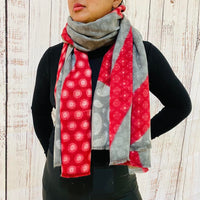 Hand Knit Paisley Print Winter Oversized  Scarfs