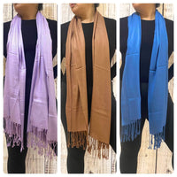 Solid Pashmina Long Scarf/Shawl