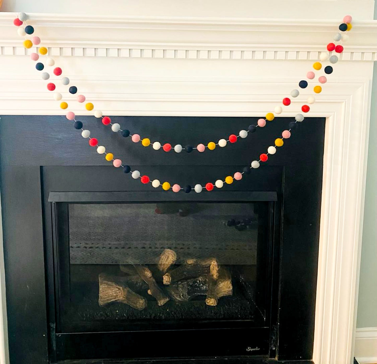 Handmade 10 Feet Multi Color Felt Ball Garland