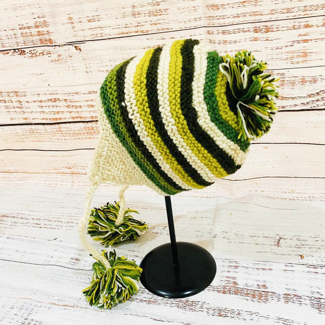 Hand Knit Merino Wool Ear Flap Hat