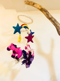 Unicorn Rainbow Felt Mobile
