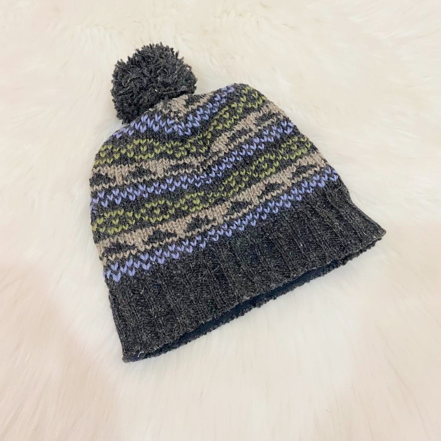 Hand Knit Winter Wool Unisex Bobble Hat