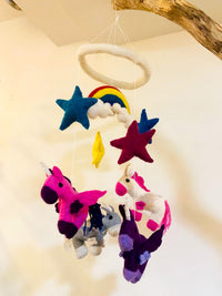 Unicorn Rainbow Felt Mobile