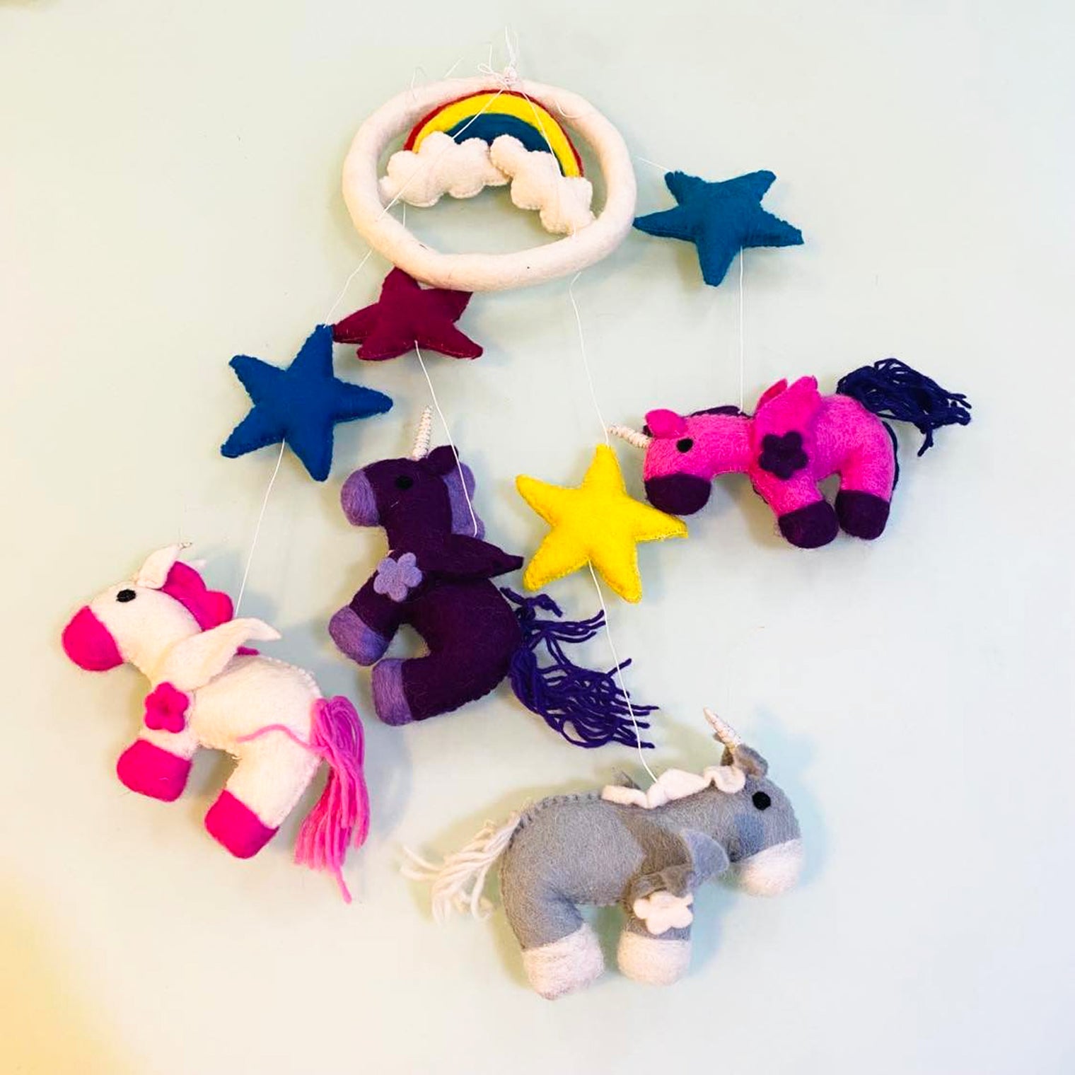 Unicorn Rainbow Felt Mobile
