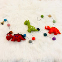 Felted Dinosaur Hanging with Bells