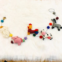 Felt Farm Animal Garland with Bells