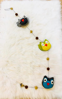 Felt Owl Hanging with Bell