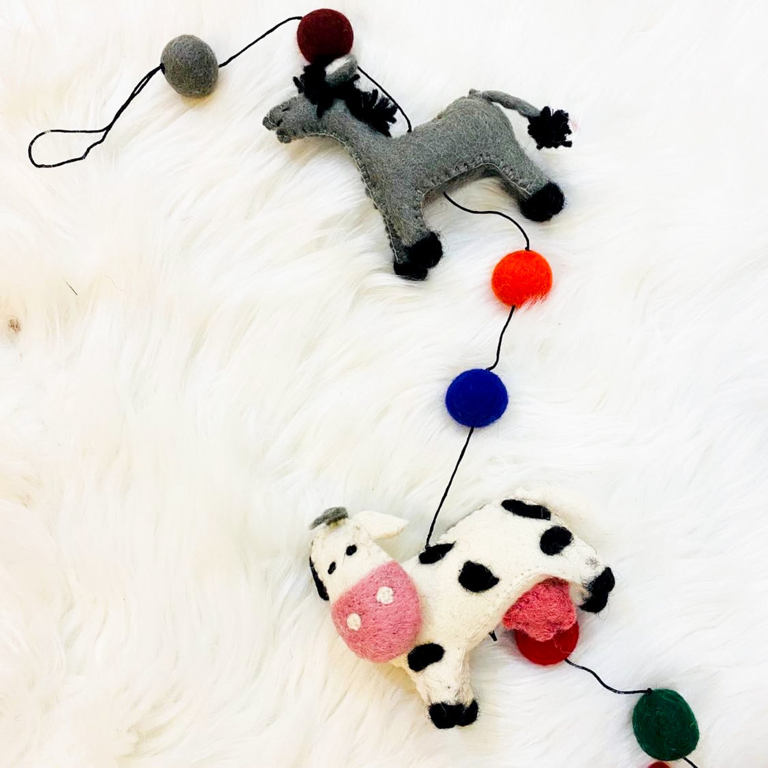 Felt Farm Animal Garland with Bells