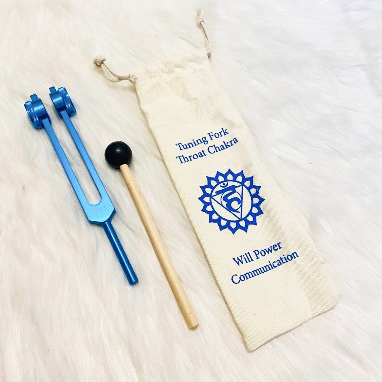 7 Chakra Tuning Fork Set with Individual Chakra Sign Bags and Mallet