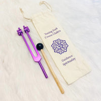 7 Chakra Tuning Fork Set with Individual Chakra Sign Bags and Mallet