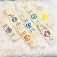 7 Chakra Tuning Fork Set with Individual Chakra Sign Bags and Mallet