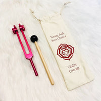 7 Chakra Tuning Fork Set with Individual Chakra Sign Bags and Mallet