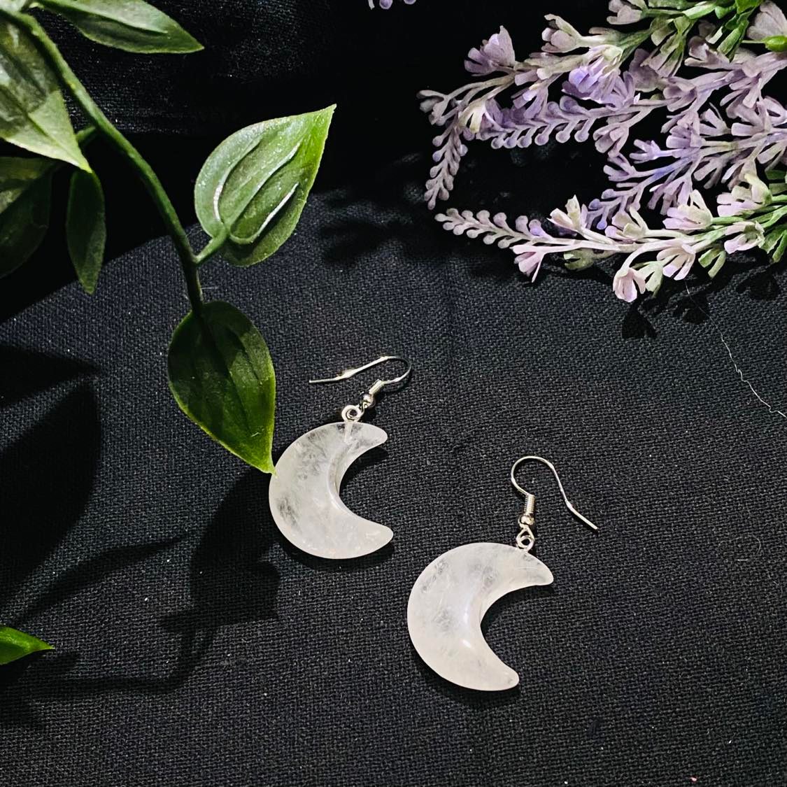 Moon Shaped Crystal Earrings