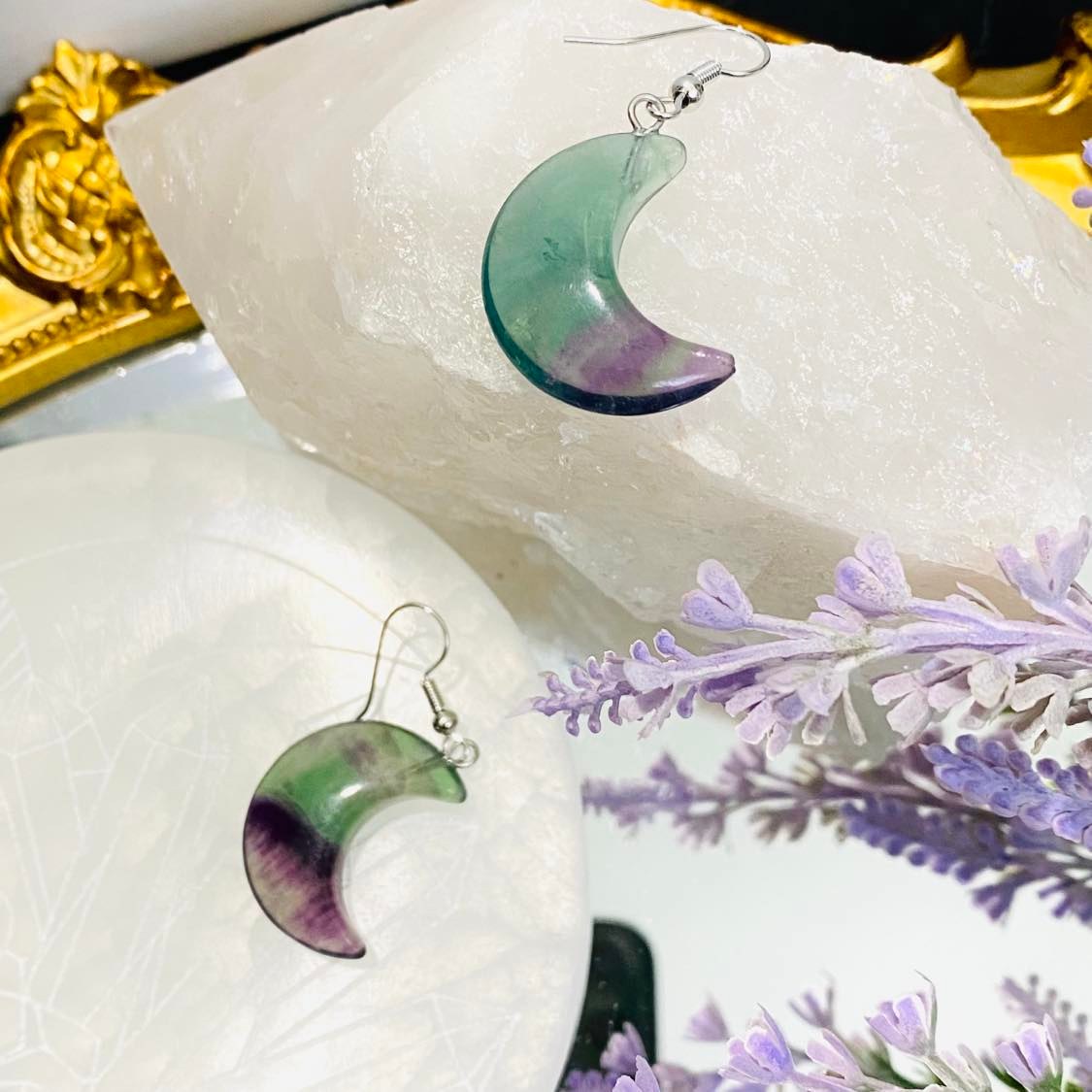 Moon Shaped Crystal Earrings