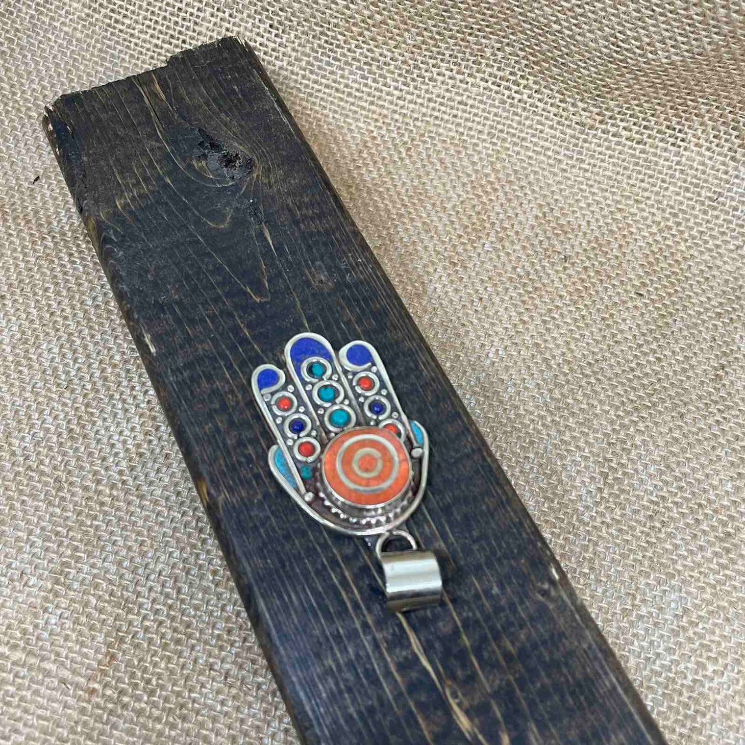 Hamsa Pendant, Hands of Fatima Necklace, Bohemian Jewelry, Protection Necklace, Turquoise Coral Lapis Lazuli Pendant , Gift for Him/Her,