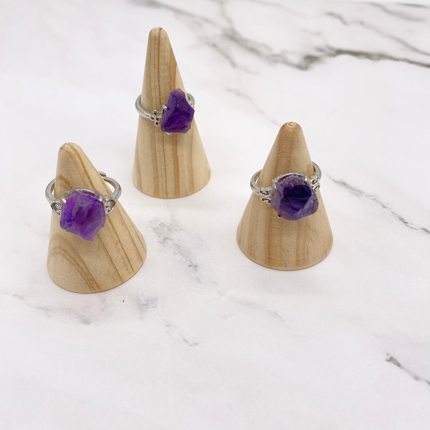 Healing Natural Gem Stone Crystal Rings for Women Lapis Tigereye Turquoises  Pink Quartz Fashion Ring Party Wedding Resizable