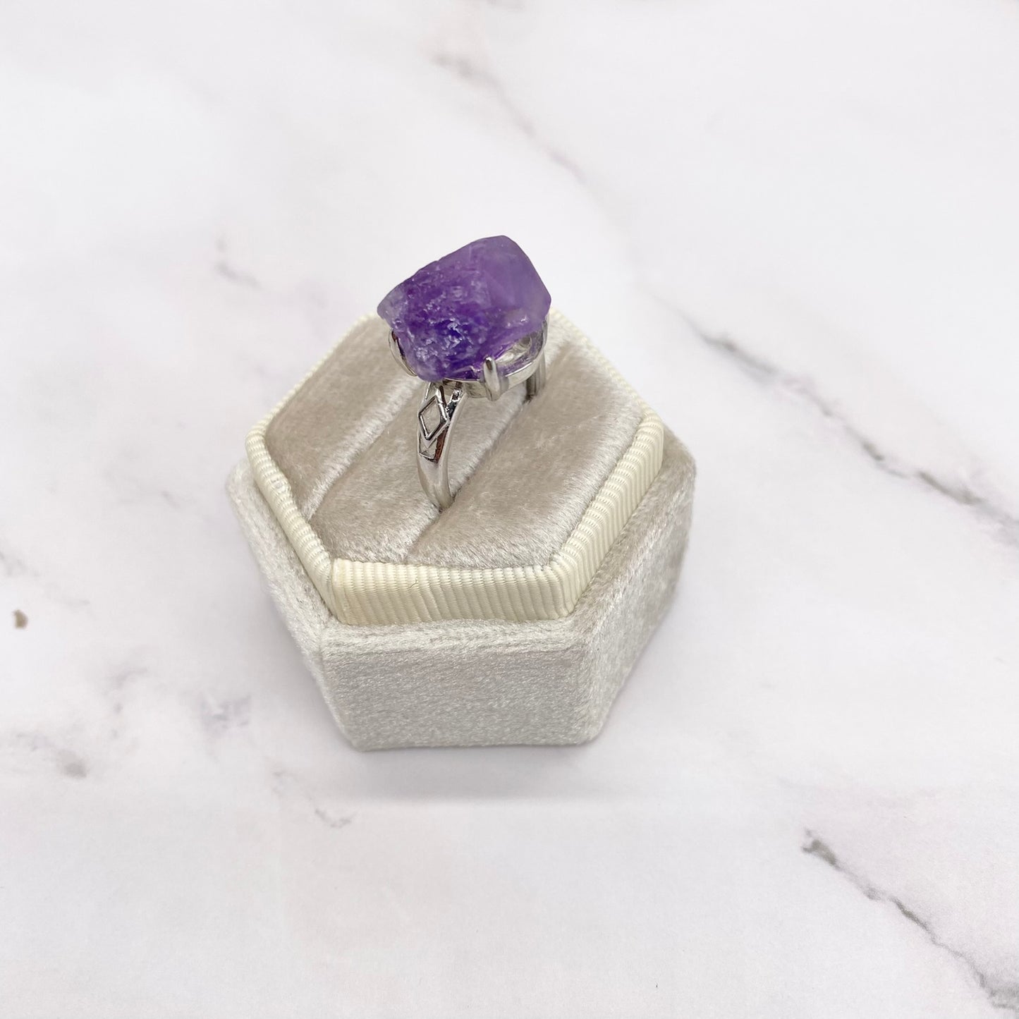 Amethyst Ring, Raw Crystal Ring, Gemstone Jewelry, Handmade Rings, Bohemian Jewelry, Cute Women Ring, Gift For Her, Statement Ring