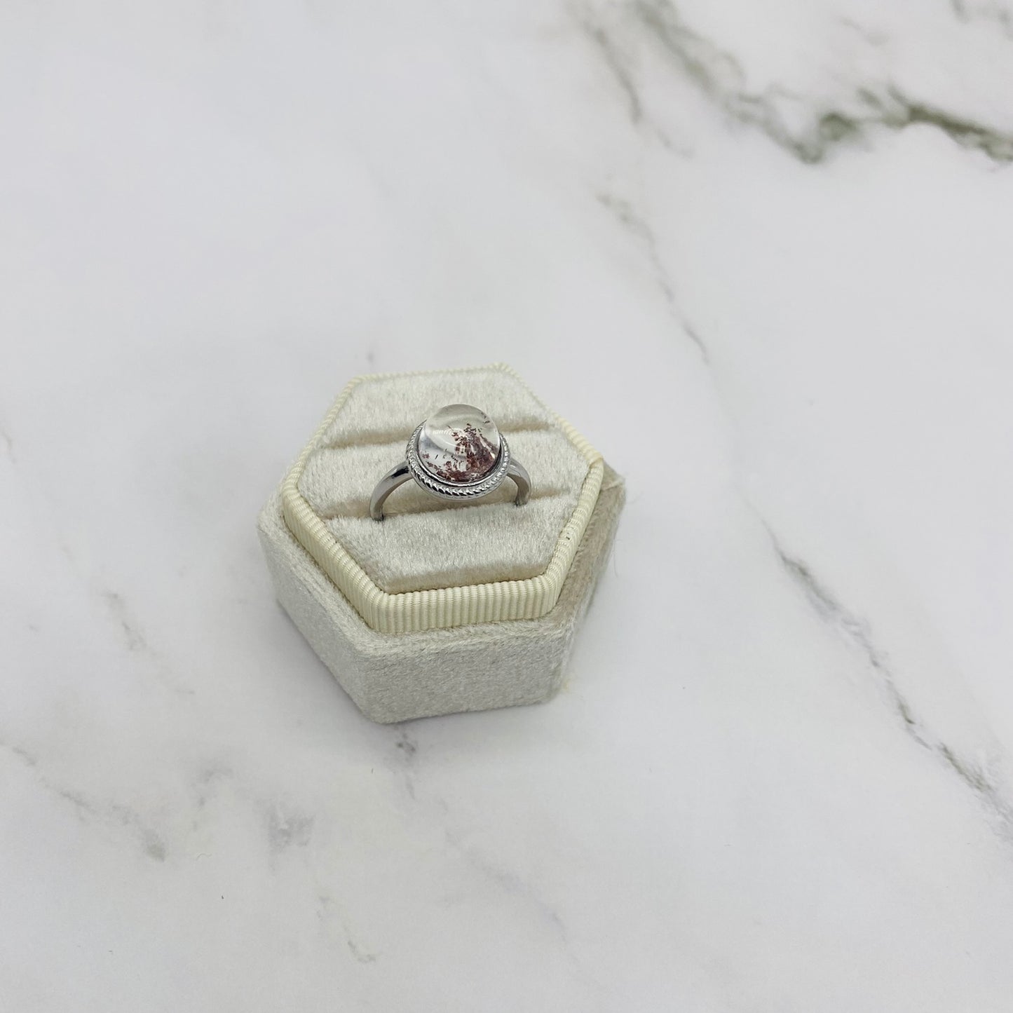 Phantom Quartz Ring, Crystal Ring, Adjustable Jewelry, Handmade Rings, Bohemian Jewelry, Silver Statement Ring, Quartz Jewelry