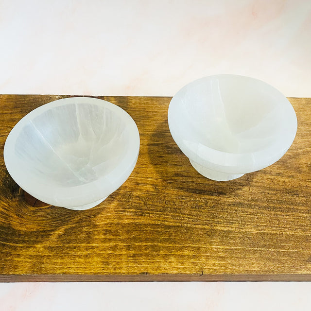 Selenite Bowl, Handmade Selenite Charging Bowl, Cleansing Bowl, Round Selenite Bowl, Charging Bowl with Base, Cleansing Crystals