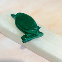 Malachite Dolphin Carvings, 2.3" Dolphin Crystal, Stone of Transformation, Crystal Carvings, Hand Carved Dolphin Decor
