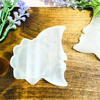Selenite Sun & Moon Carving Charging, Cleansing Crystal, Hand Carved Selenite, Unique Selenite Decor, Satin Spar Moon , Crystal Moon Carving