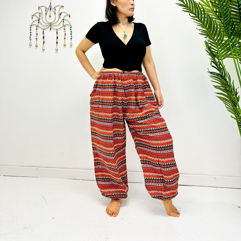 Boho Cotton Unisex Handwoven Pants with Pockets
