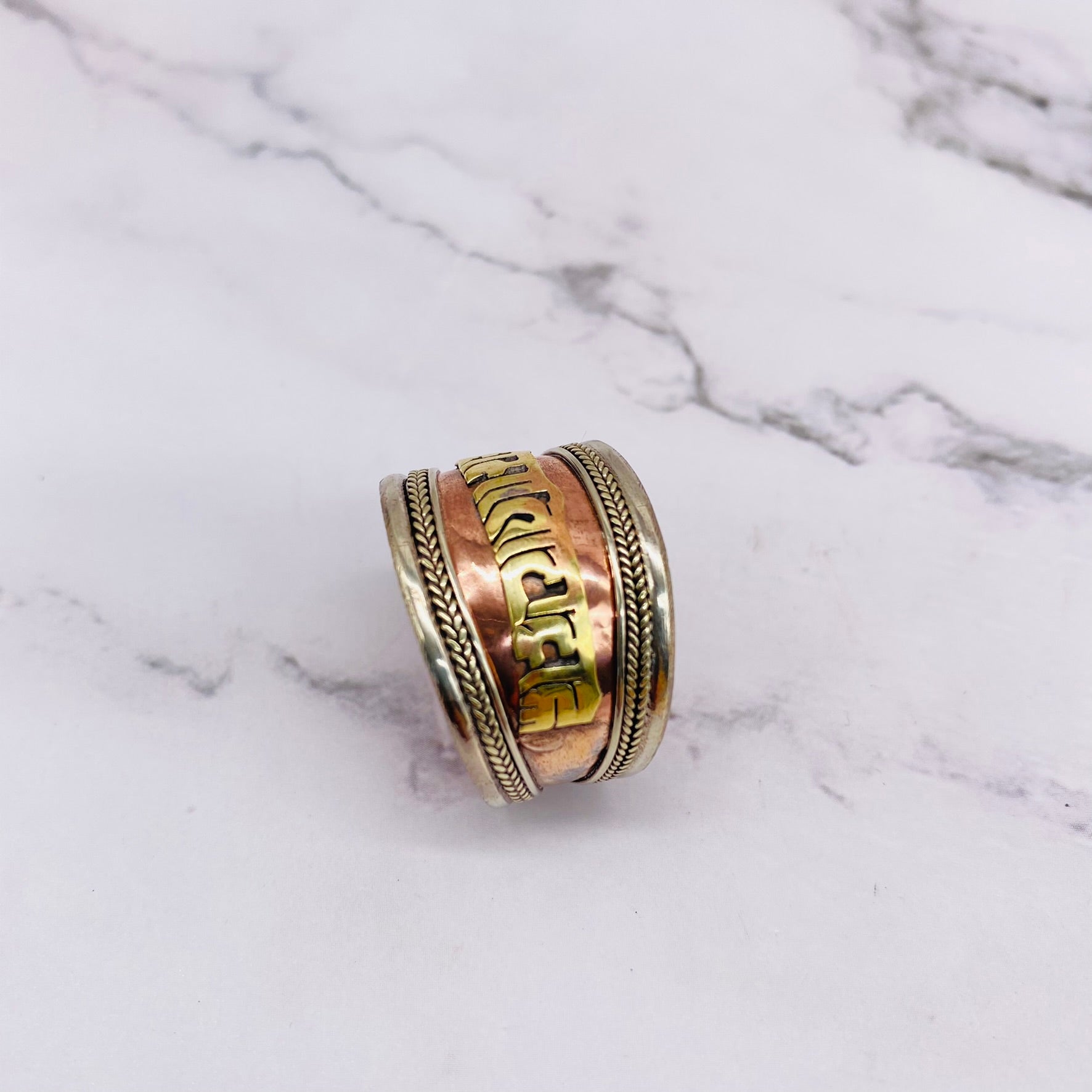 Copper Buddhist Ring, Handmade Jewelry, Bohemian Jewelry, Meditation R –  karmanepalcrafts