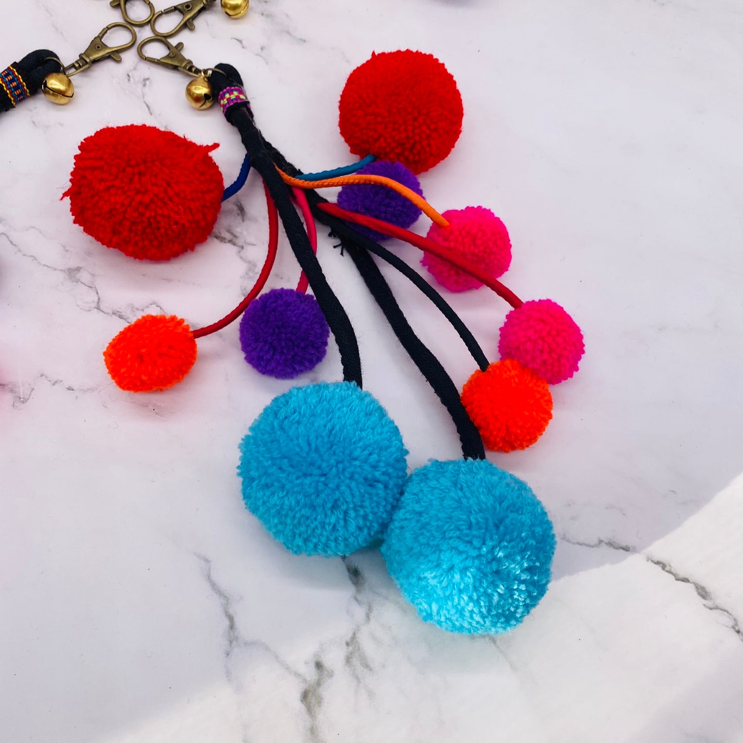 Pom Pom Keychain, Colorful Keychain, Handmade Keychain, Bag Accessories, Gift For Her, Soft Bag Hanging, Cute Key ring, Bag Charm