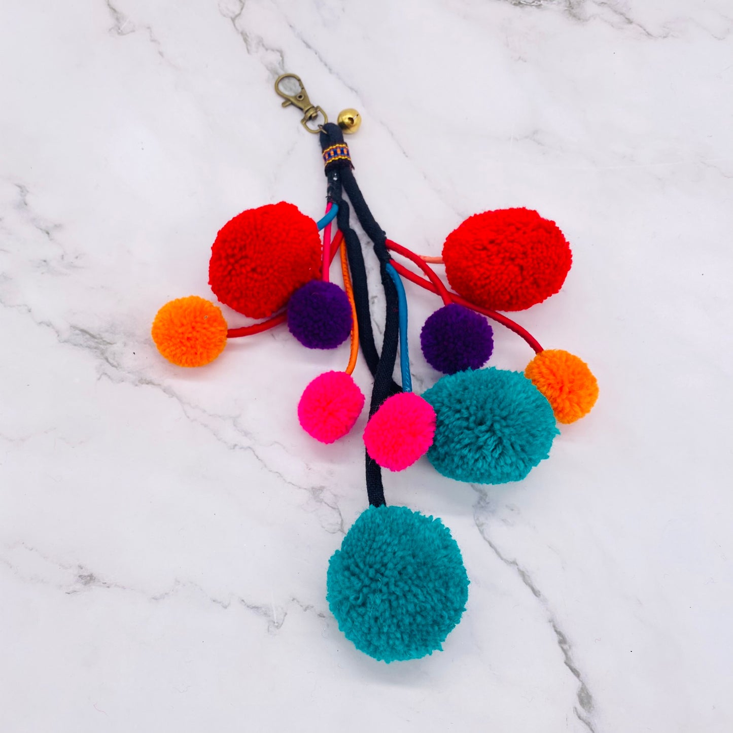 Pom Pom Keychain, Colorful Keychain, Handmade Keychain, Bag Accessories, Gift For Her, Soft Bag Hanging, Cute Key ring, Bag Charm