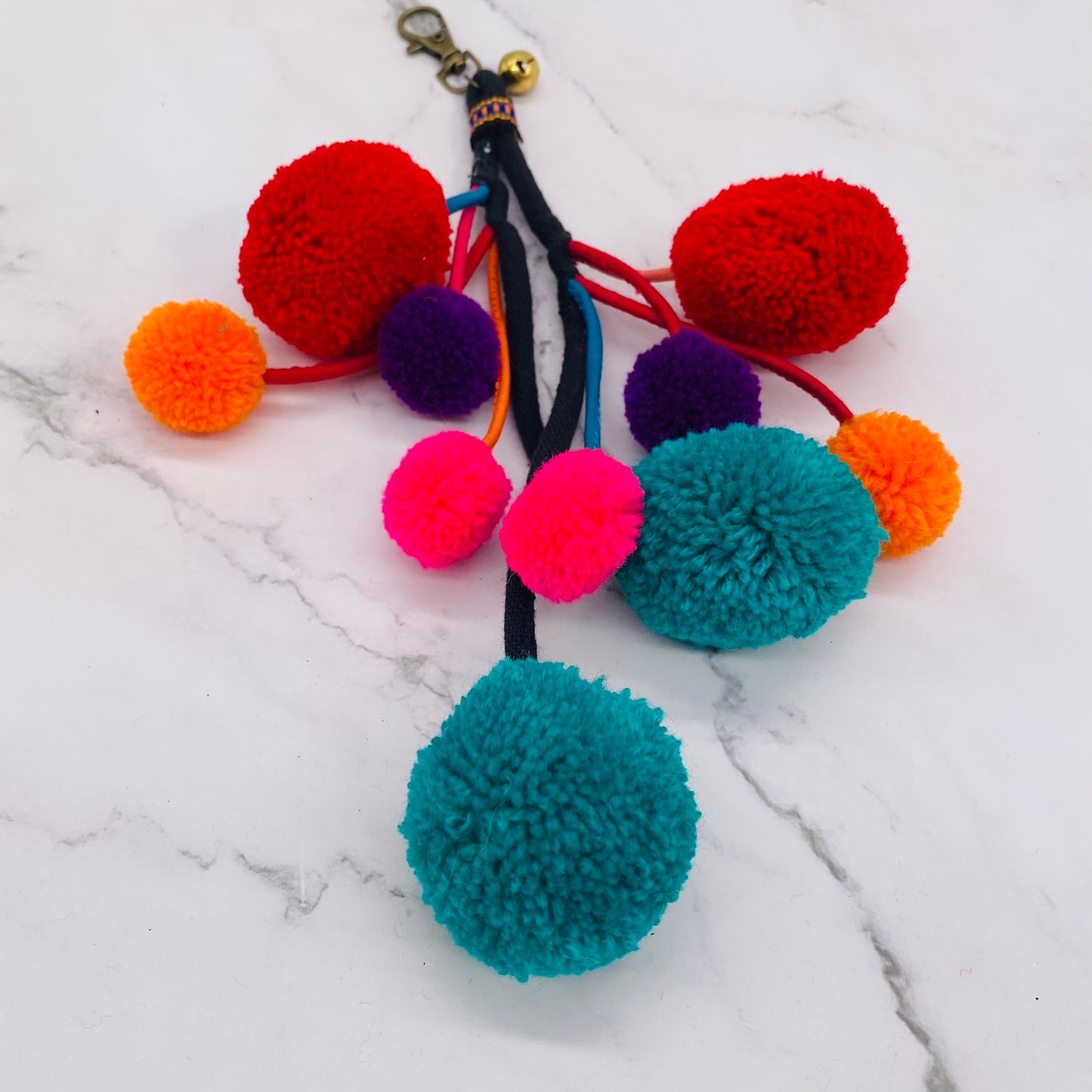 Pom Pom Keychain, Colorful Keychain, Handmade Keychain, Bag Accessories, Gift For Her, Soft Bag Hanging, Cute Key ring, Bag Charm