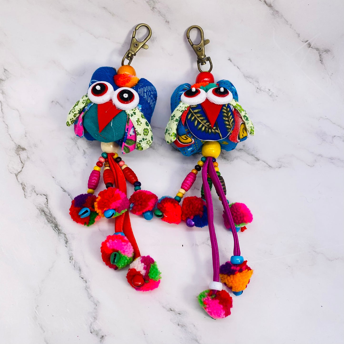 karmanepalcrafts Owl Keychain, Colorful Owl Bag Charm, Bag Accessories, Handmade Bag Charm, Cute Key Ring, Gift for Her, Symbol of Wisdom Orange