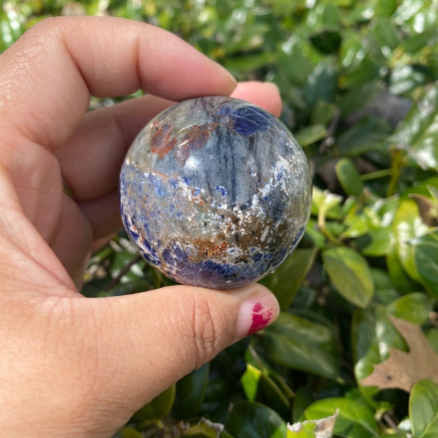 Sodalite Polished Crystal, Crystal Sphere, Stone of Clarity and Truth, Crystal Lovers Gift, Crystal of Emotional Balance