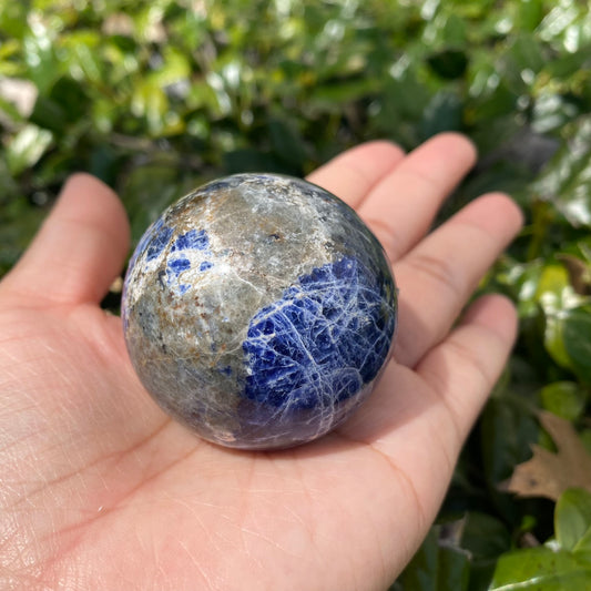 Sodalite Polished Crystal, Crystal Sphere, Stone of Clarity and Truth, Crystal Lovers Gift, Crystal of Emotional Balance
