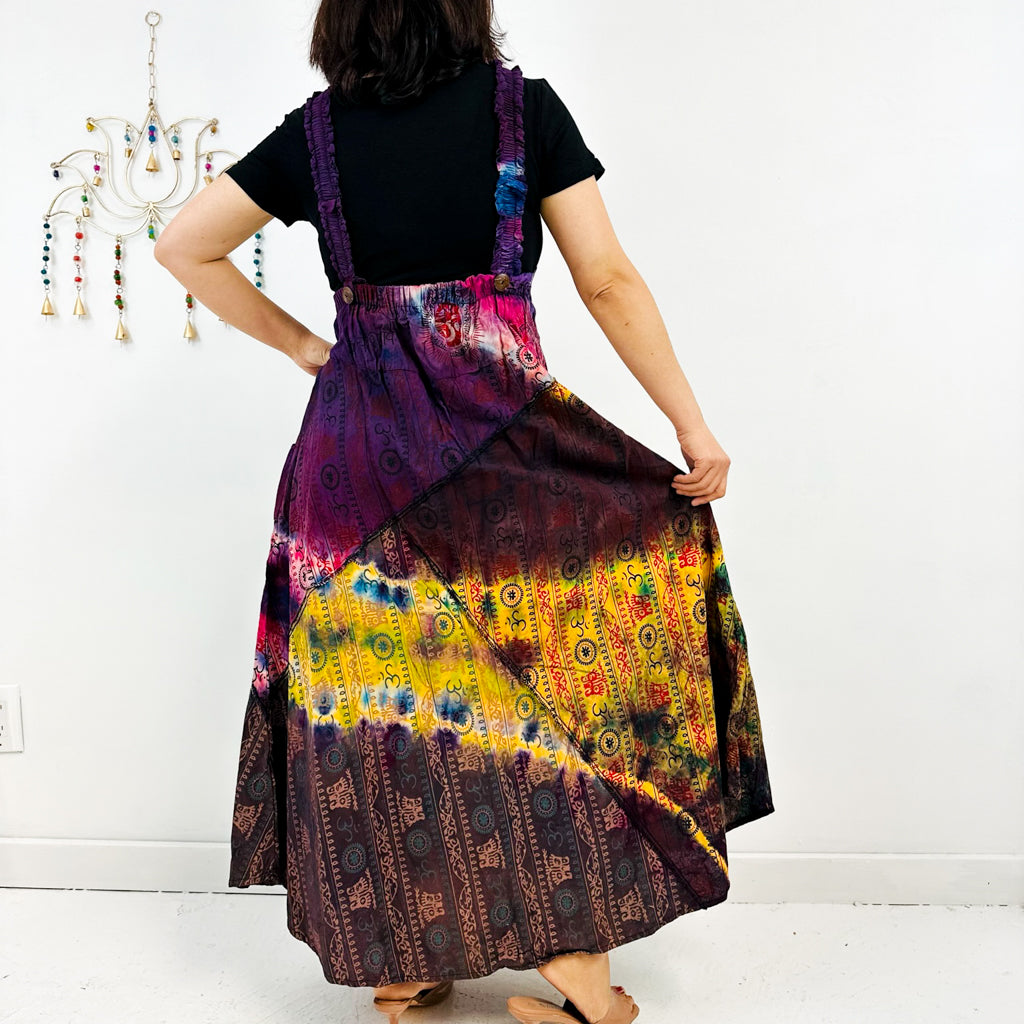 Bohemian Patchwork Cotton Dress with Pockets