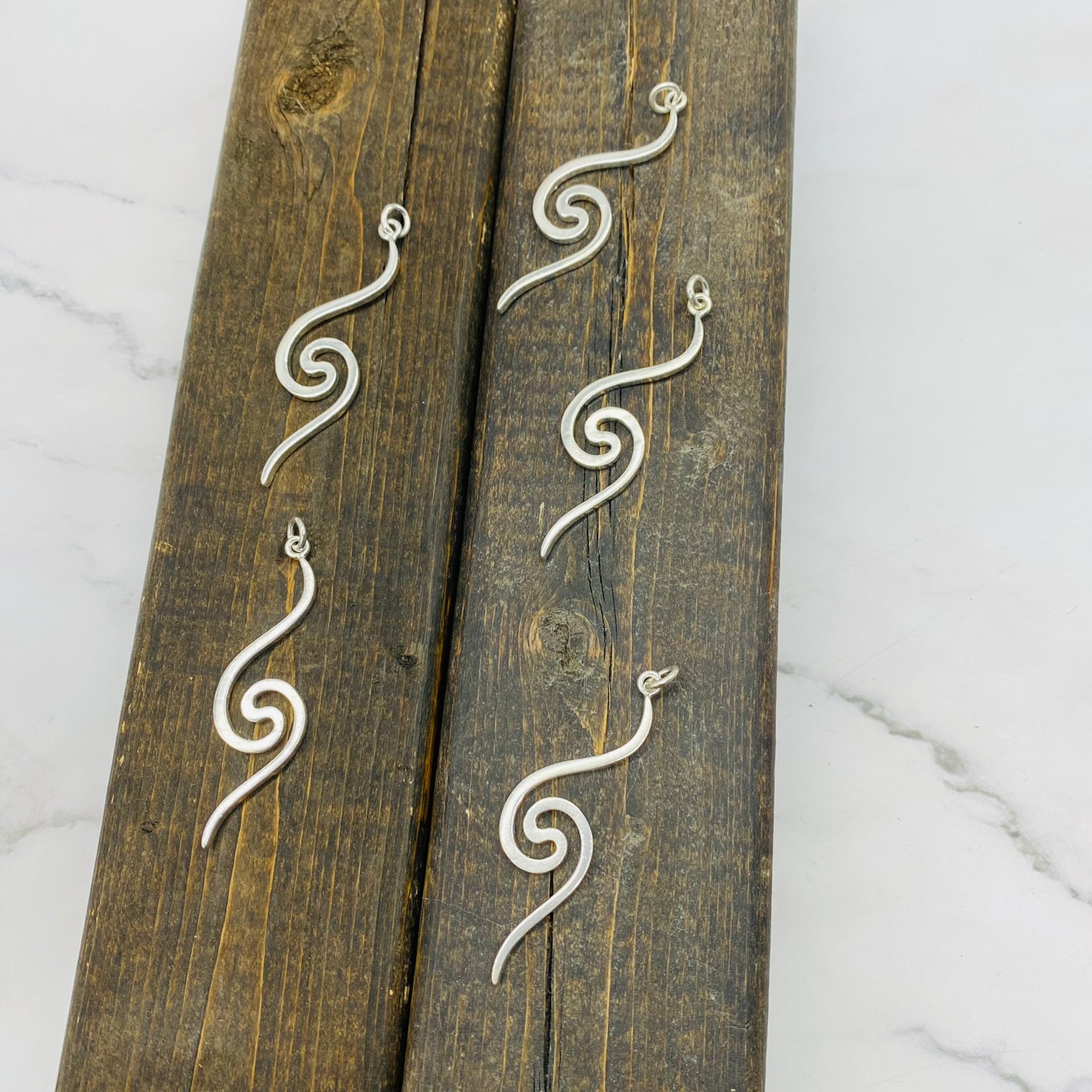 Sterling Silver Swirl Charm, Handmade Silver Charms from Nepal, Spiral Pendant, Boho Pendant, Tribal Charms, Unique Silver Pendant