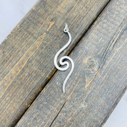 Sterling Silver Swirl Charm, Handmade Silver Charms from Nepal, Spiral Pendant, Boho Pendant, Tribal Charms, Unique Silver Pendant