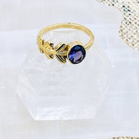 Gold Filled Crystal Ring, Handmade Jewelry, Leaf Style Ring, Bohemian Jewelry, Gift For Her, Non Tarnish Ring,Statement Ring, Stackable Ring